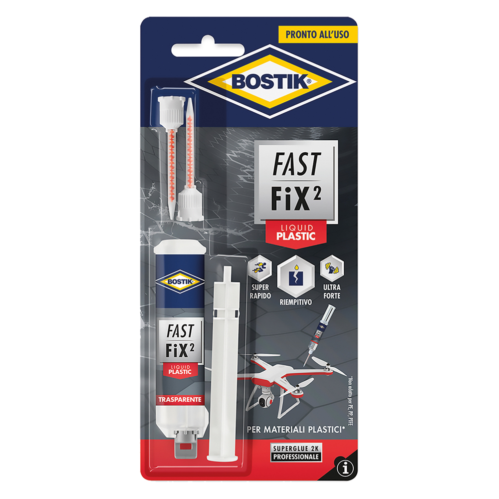 ADESIVO DI RIPARAZIONE 'FAST FIX 2 PLASTIC' gr.10 - trasparente